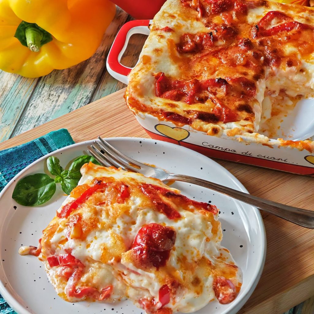 Lasanha de forno com pimentões