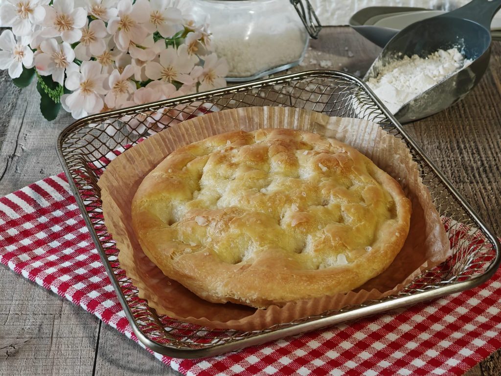 Focaccia Genovese na fritadeira sem óleo