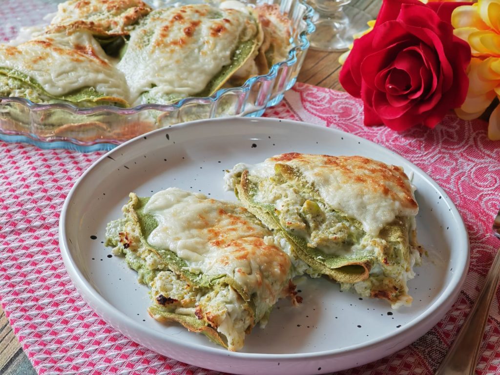 Crepes de brócolis gratinadas