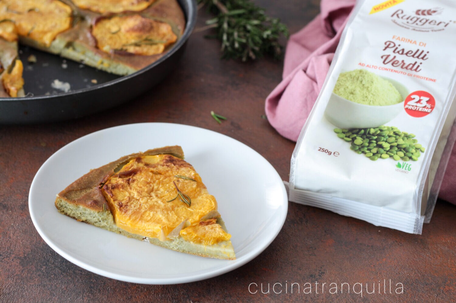 Focaccia com farinha de ervilha