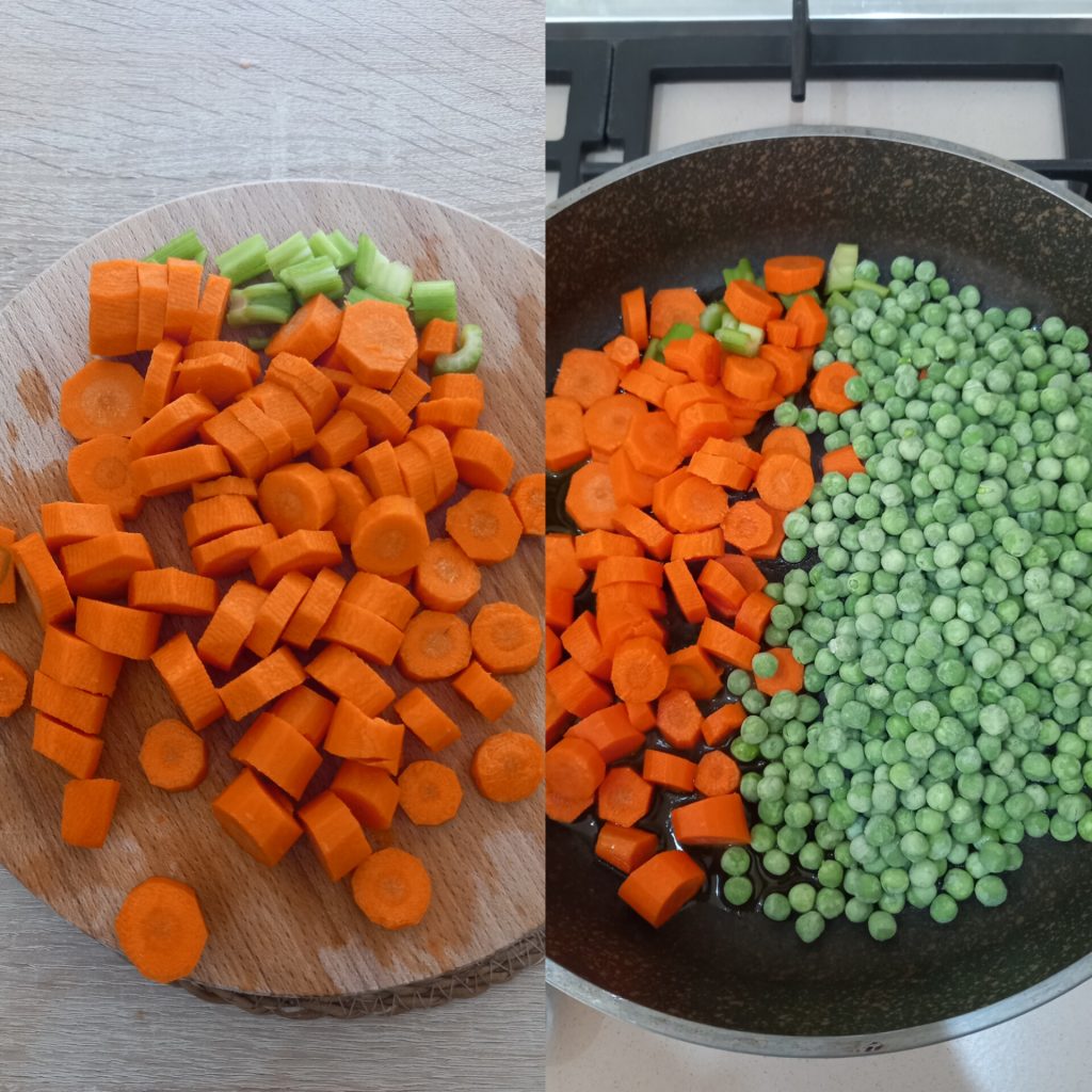 almôndegas de frango com legumes