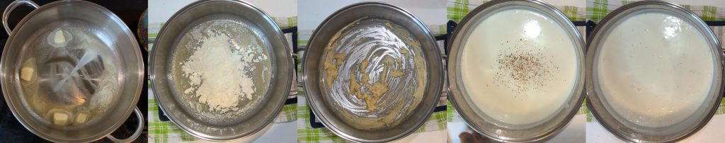 Macarrão de forno cremoso com molho à bolonhesa e molho branco