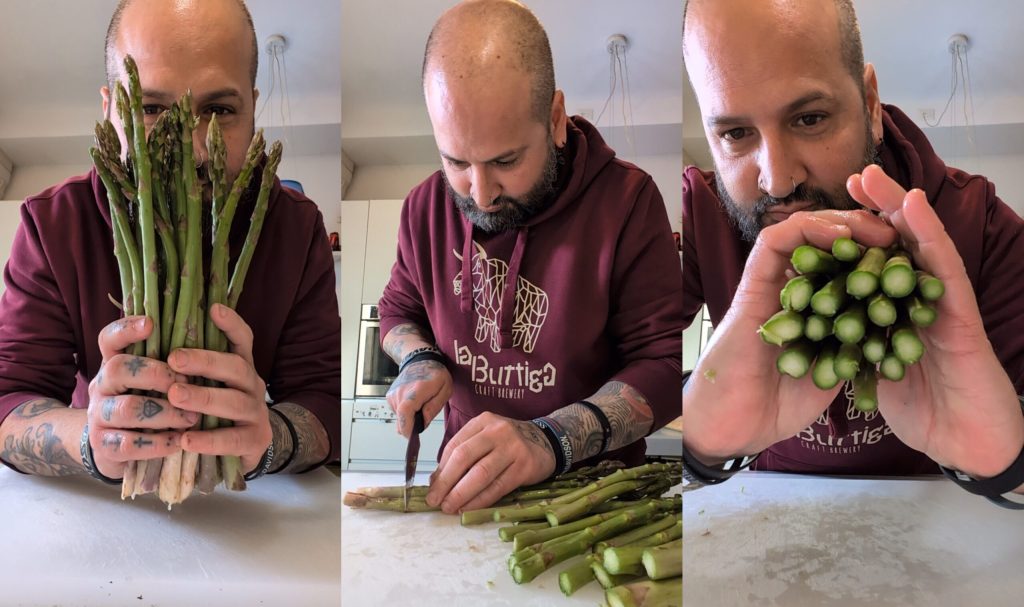 Salmão Assado com Aspargos Crocantes: