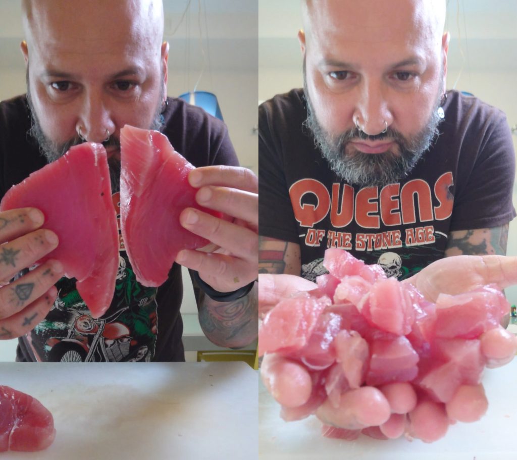 Macarrão com Abobrinha e Atum Fresco Selado Receita de Verão Rápida