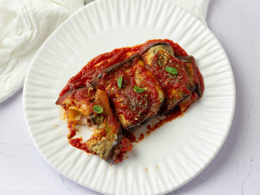 Rolinhos de berinjela