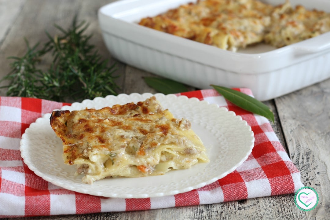Lasanha com ragu branco