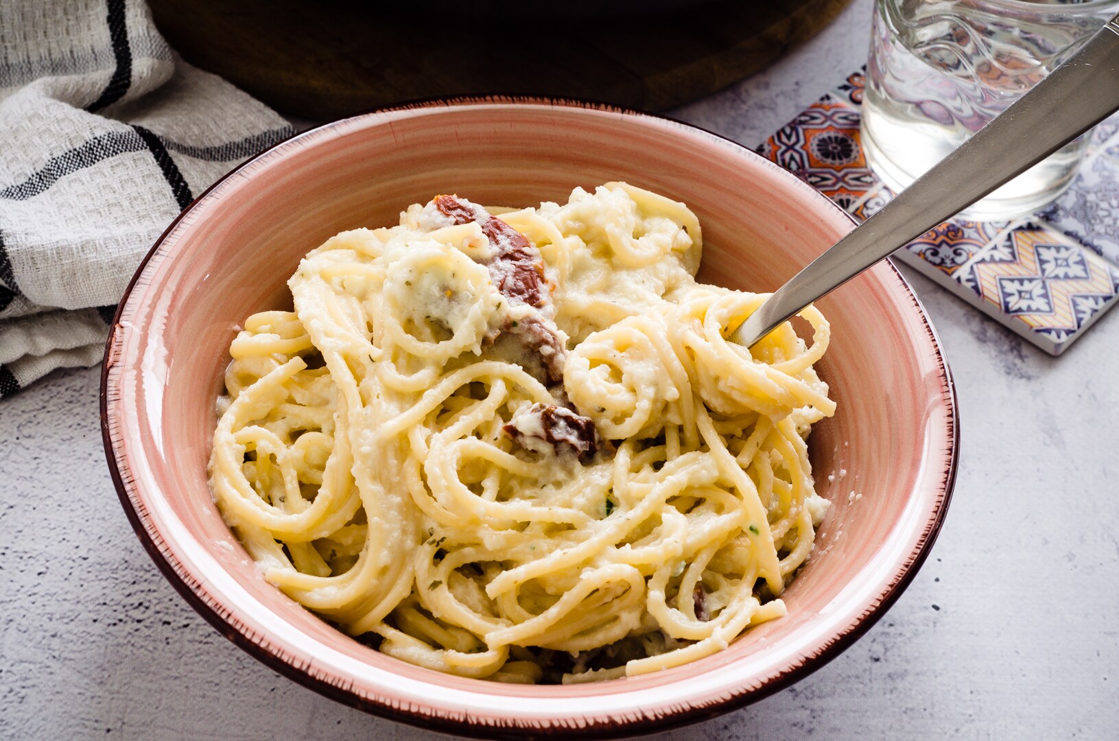 Macarrão com creme de couve-flor receita fácil, rápida e deliciosa!