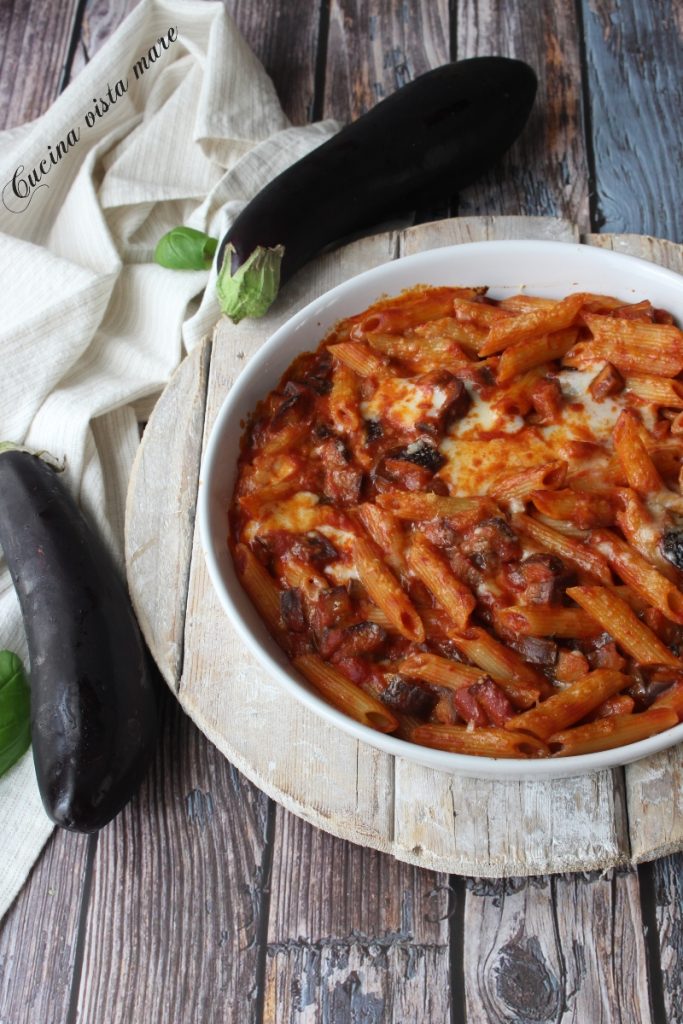 Macarrão de forno com berinjela e scamorza Cozinha vista mar
