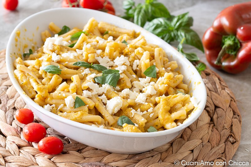 Massa cremosa com vegetais