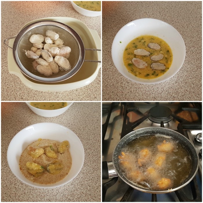 Mexilhões fritos, preparação