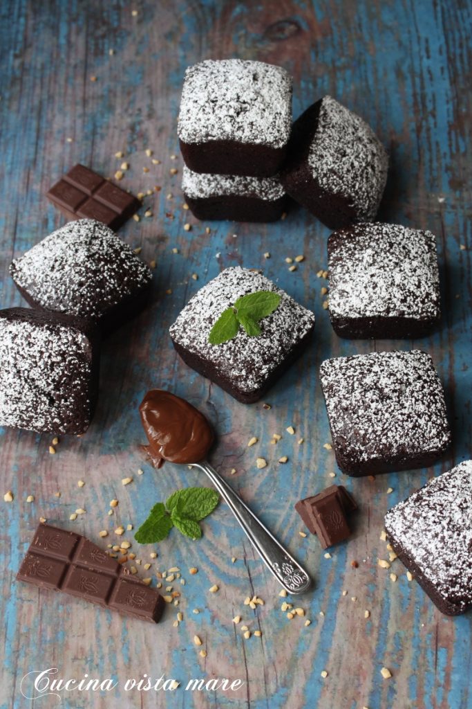 Mini brownies de cacau Cozinha vista mar