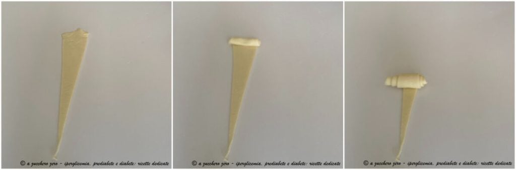 Mini croissants de massa folhada light base redonda