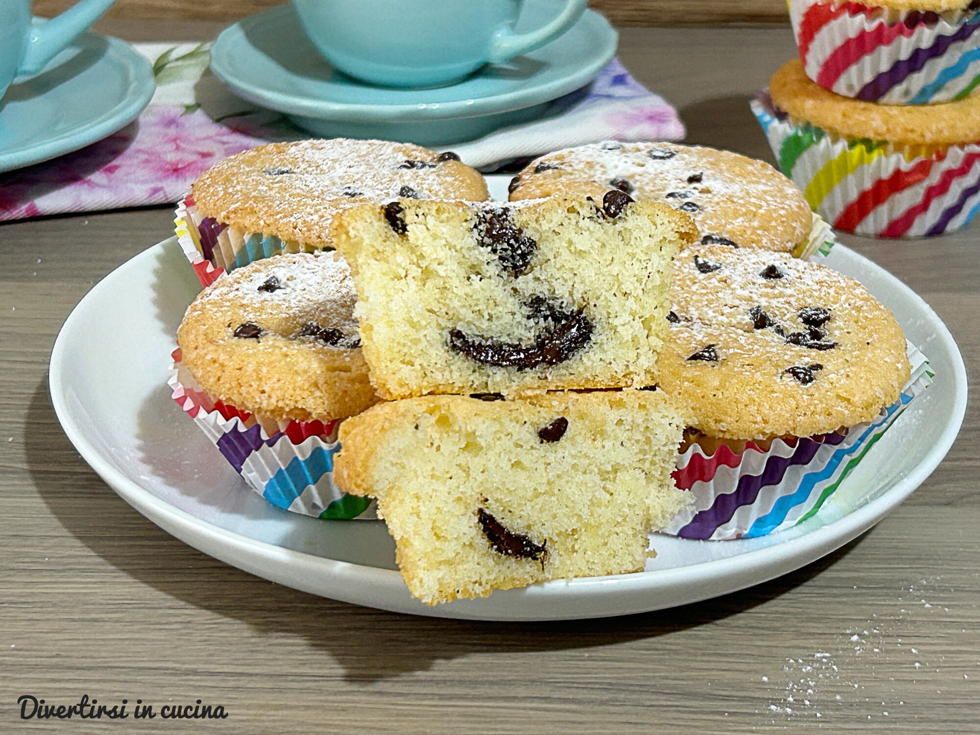 Muffin com coração de chocolate