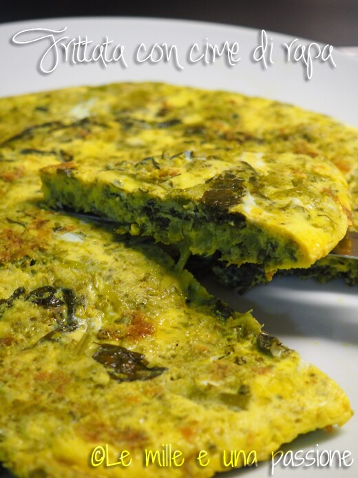 Omelete com folhas de nabo