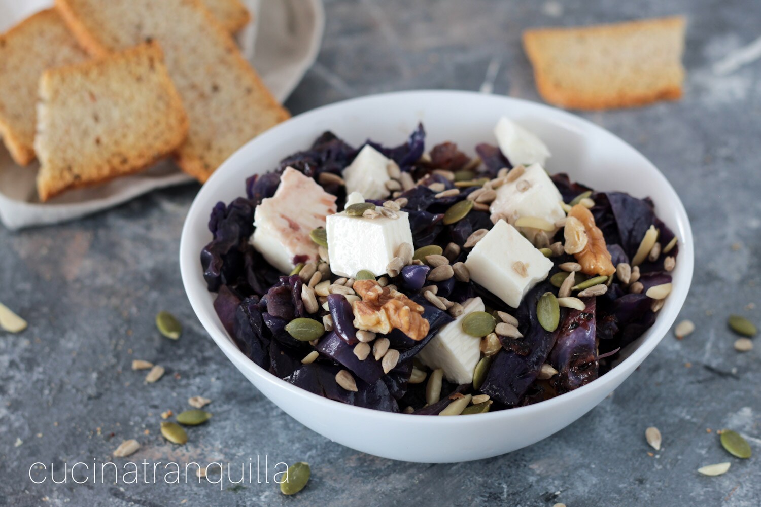 Salada de repolho roxo