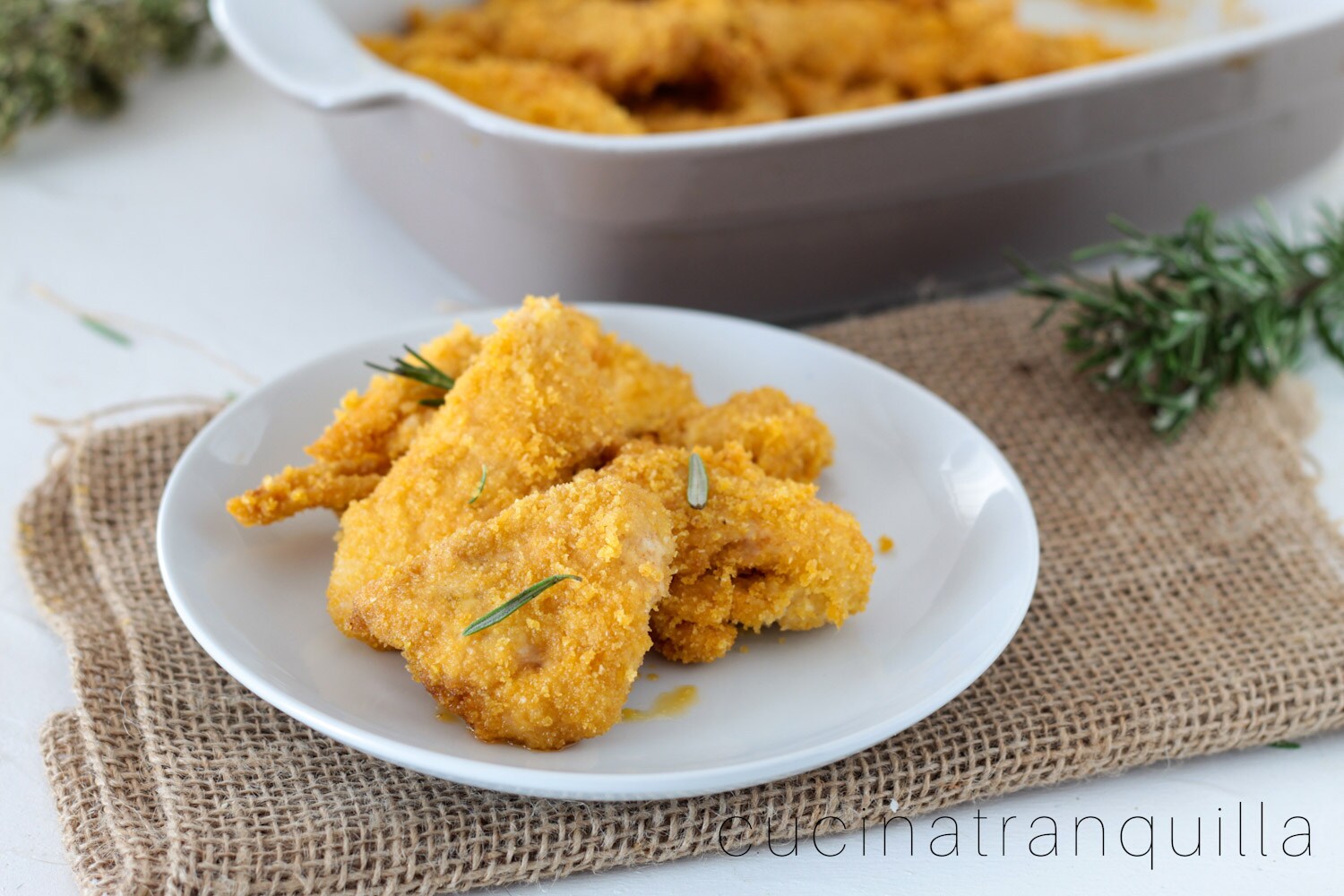 Tirinhas de frango com farinha de milho