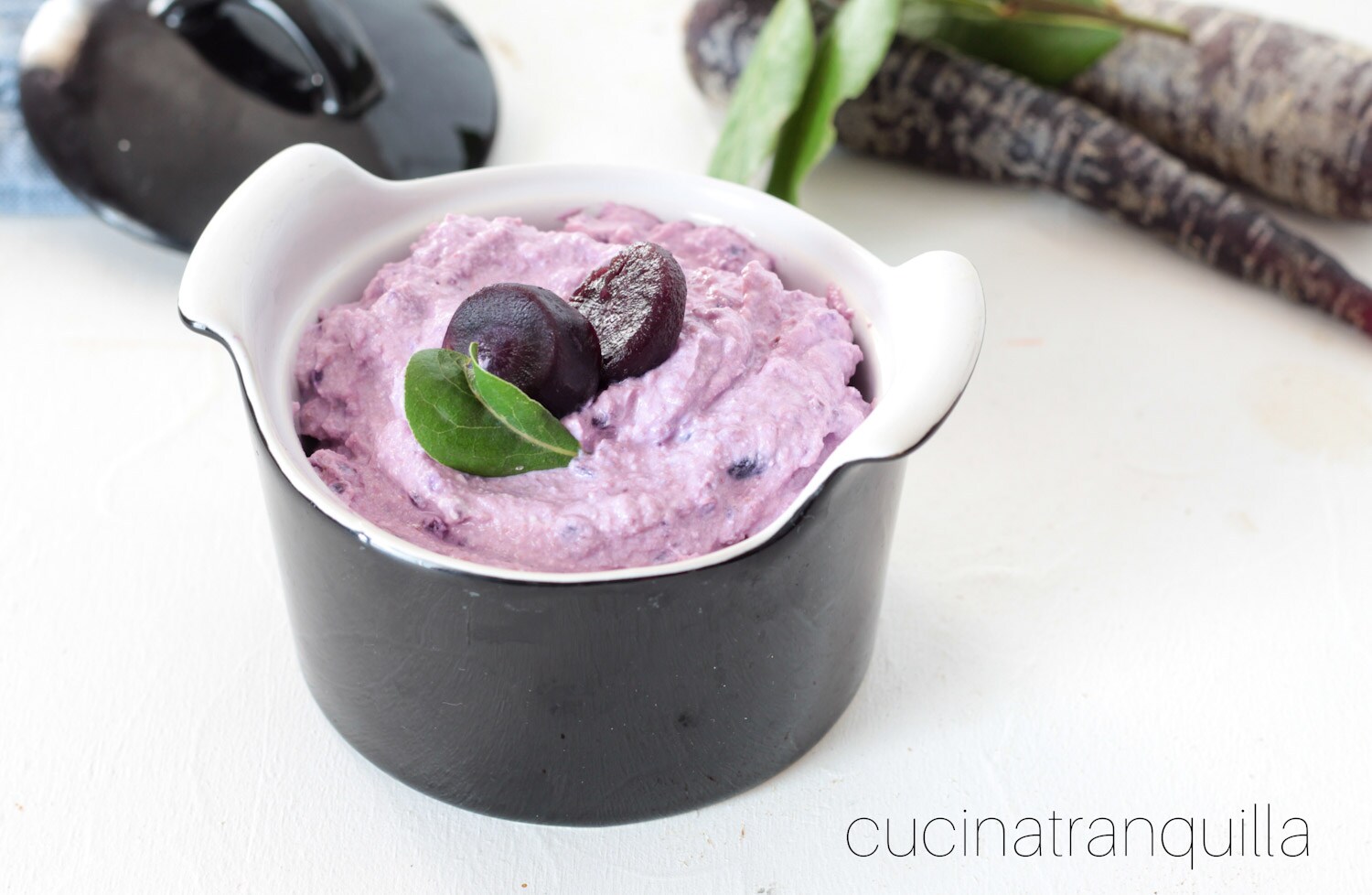 Creme de cenouras roxas com ricota