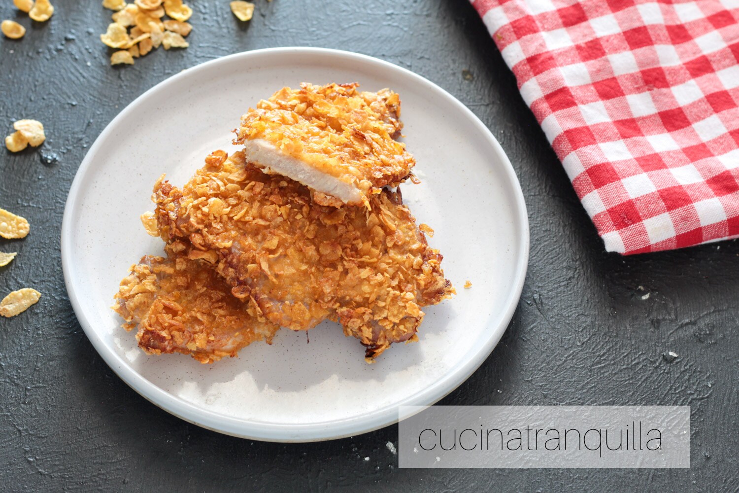 Bisteca de lombo com corn flakes