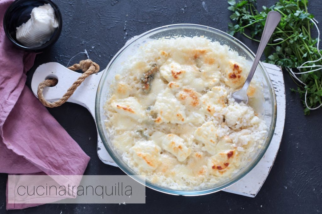 Arroz de forno com queijos