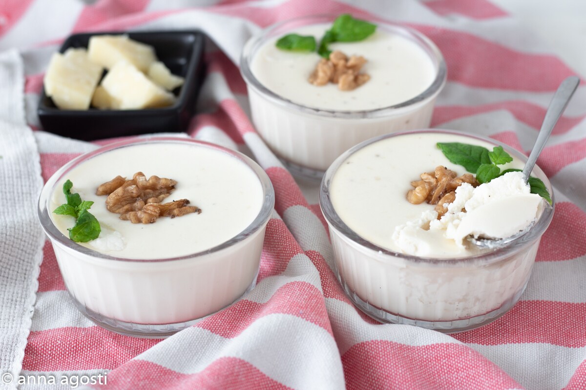 Panna Cotta de Parmesão entrada simples