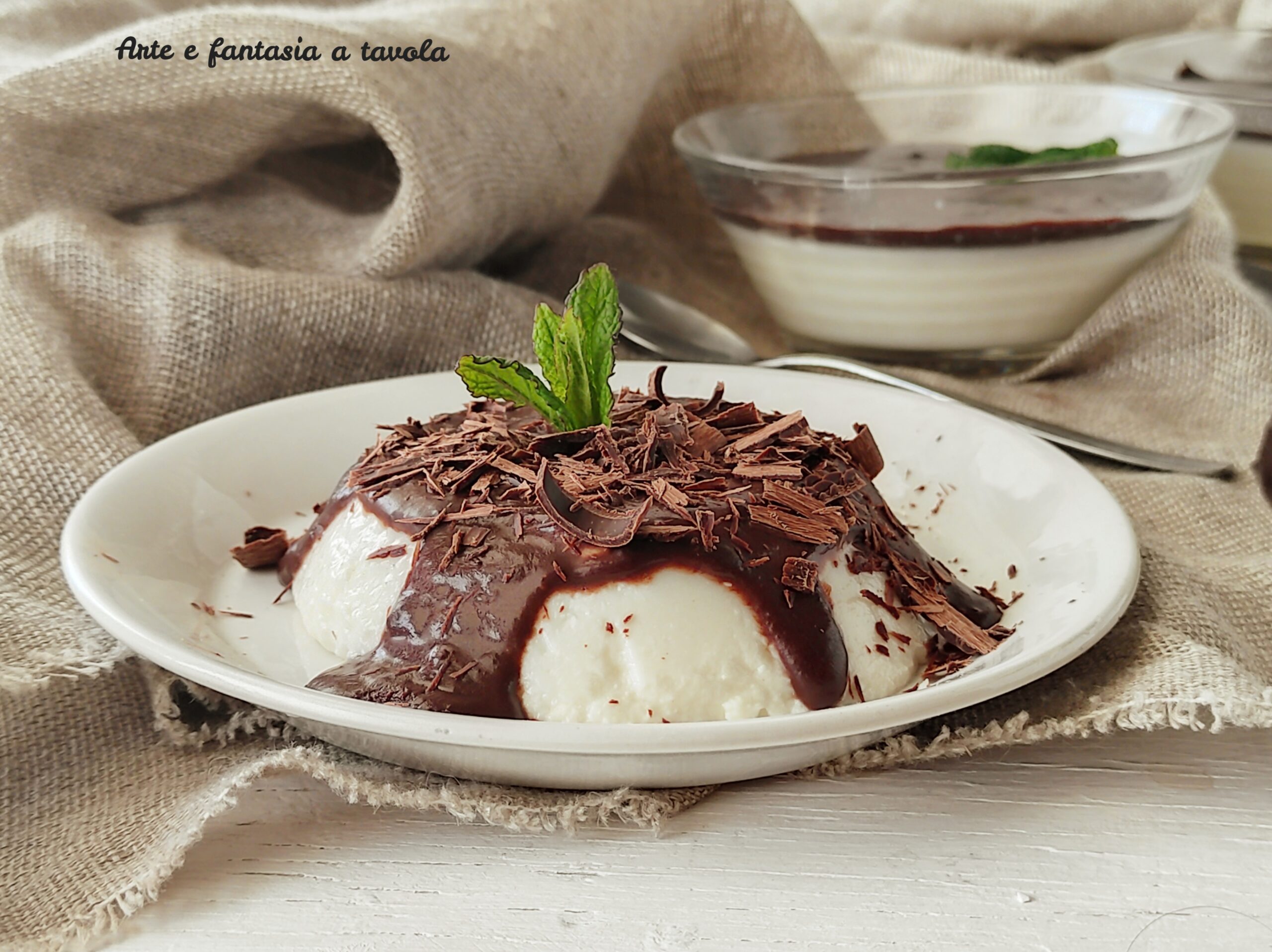 Panna cotta com chocolate