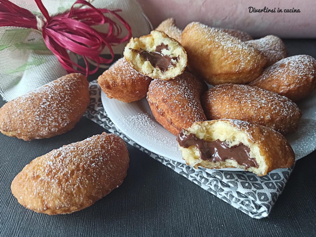 Panzerotti com Nutella sem fermentação