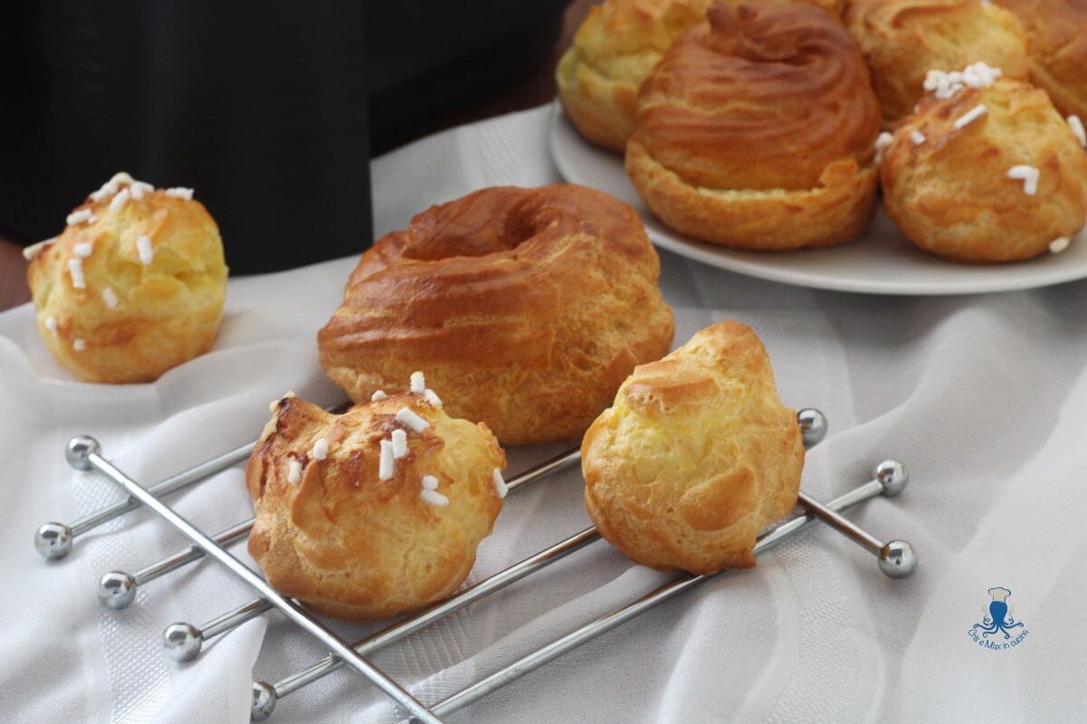 Pasta choux assada na fritadeira a ar