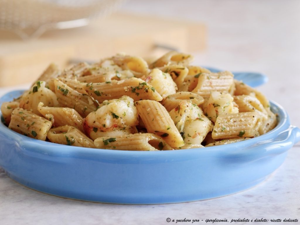 Pasta pesto e camarão light