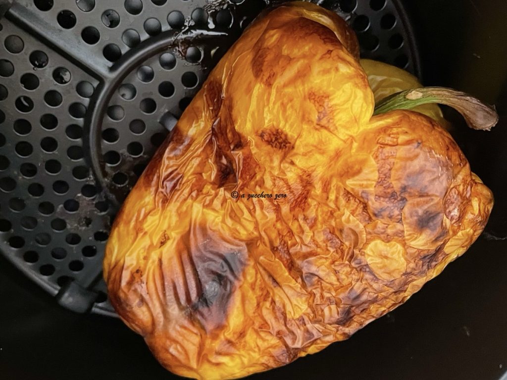 Pimentões assados na fritadeira sem óleo