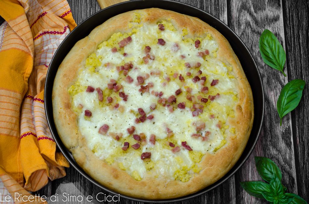 Pizza bacon e batatas