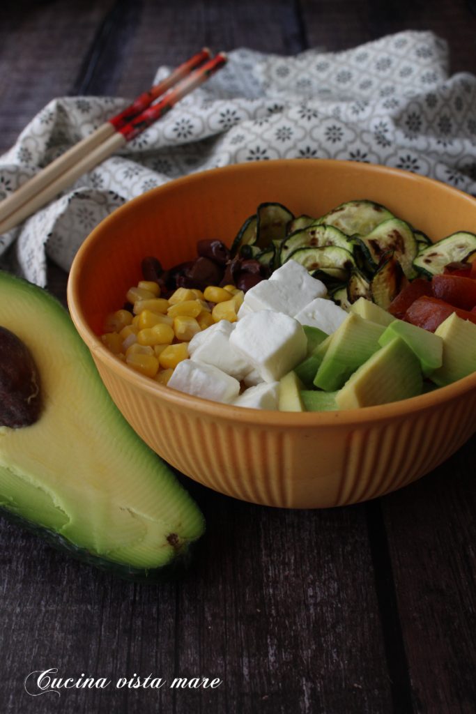 Poke bowl vegetariano Cozinha vista mar