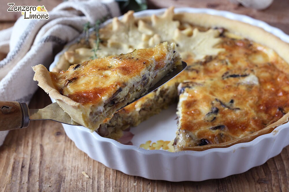 quiche de cogumelos - fatia