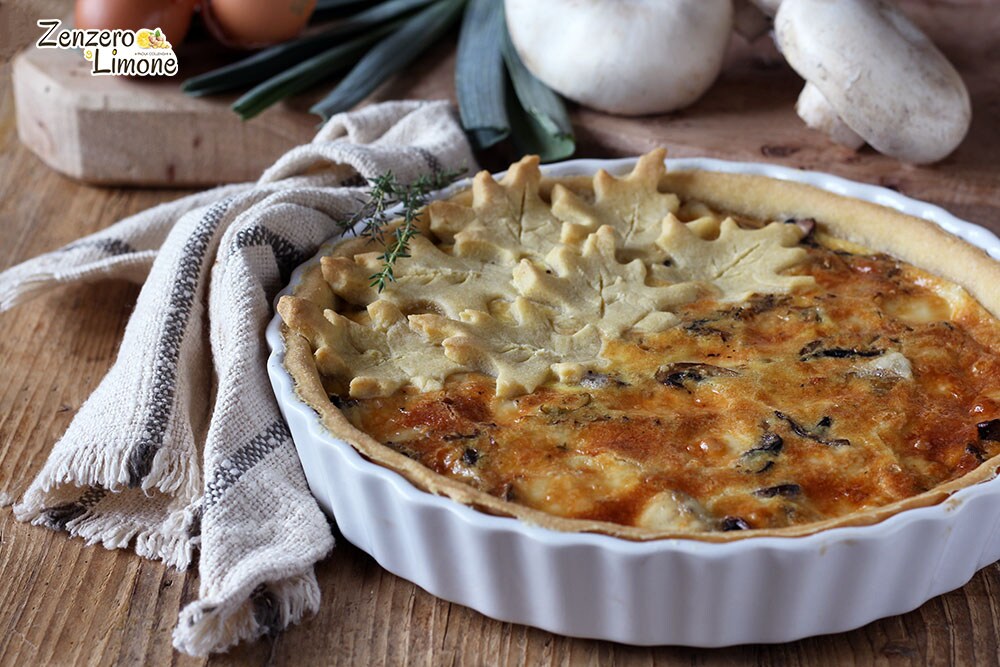 Quiche de cogumelos e taleggio