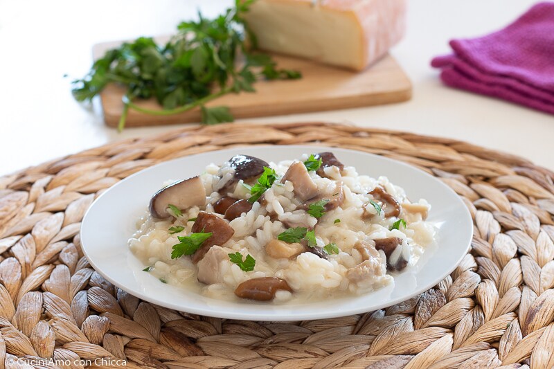 RISOTO COM COGUMELOS E TALEGGIO