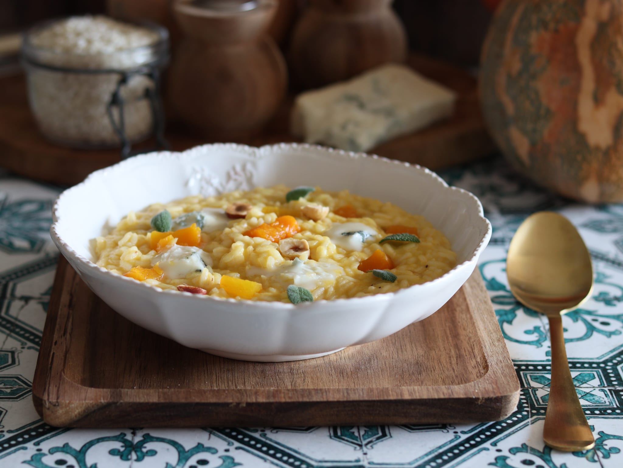 Risoto de abóbora e gorgonzola