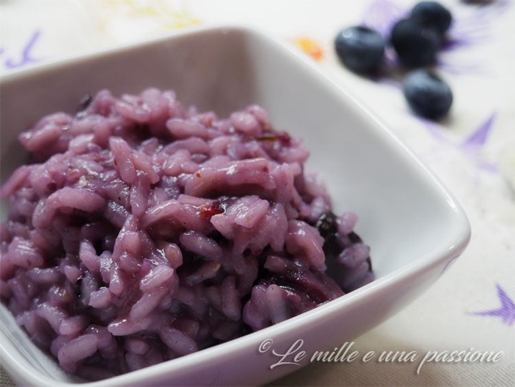 Risoto com cogumelos e mirtilos