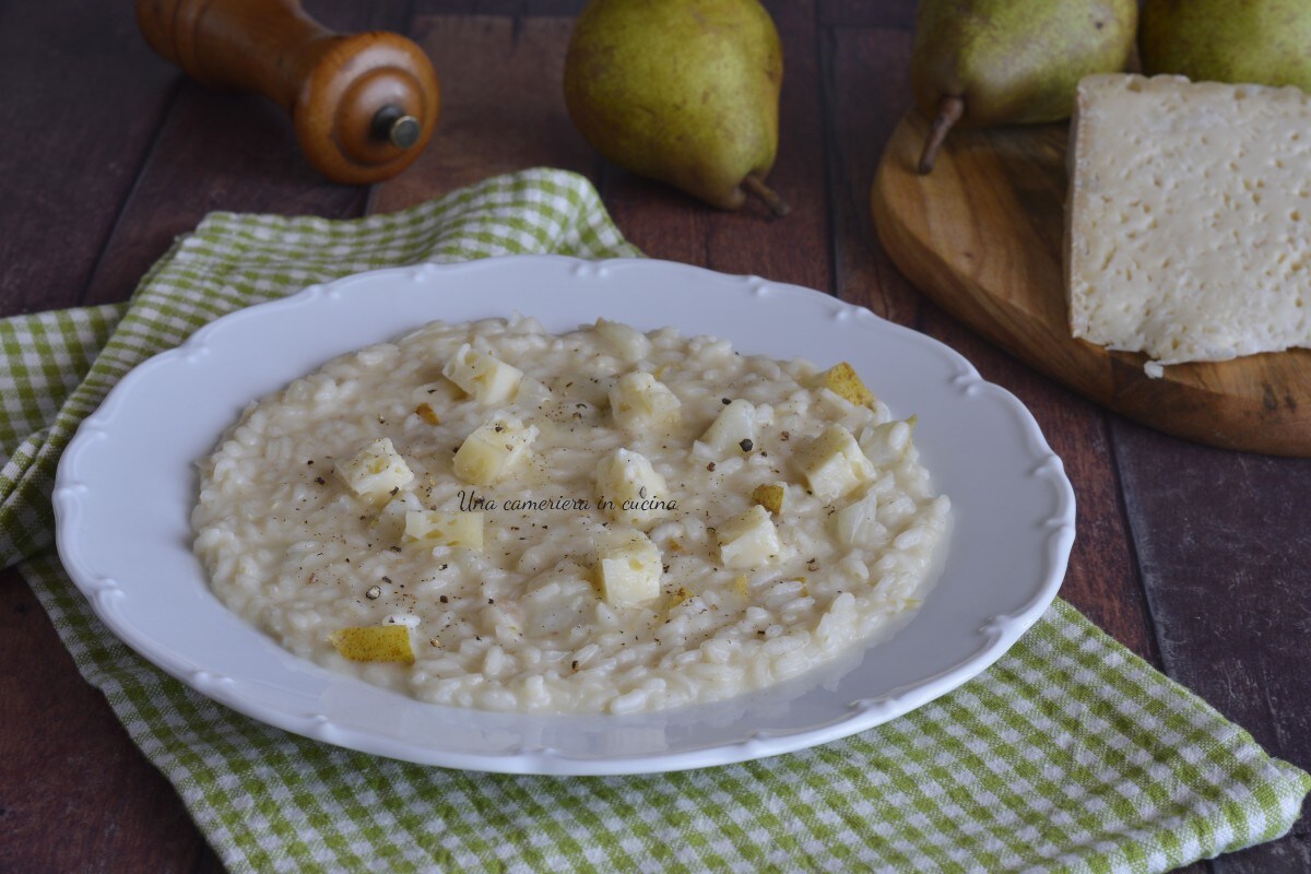 Risoto com pannerone e peras