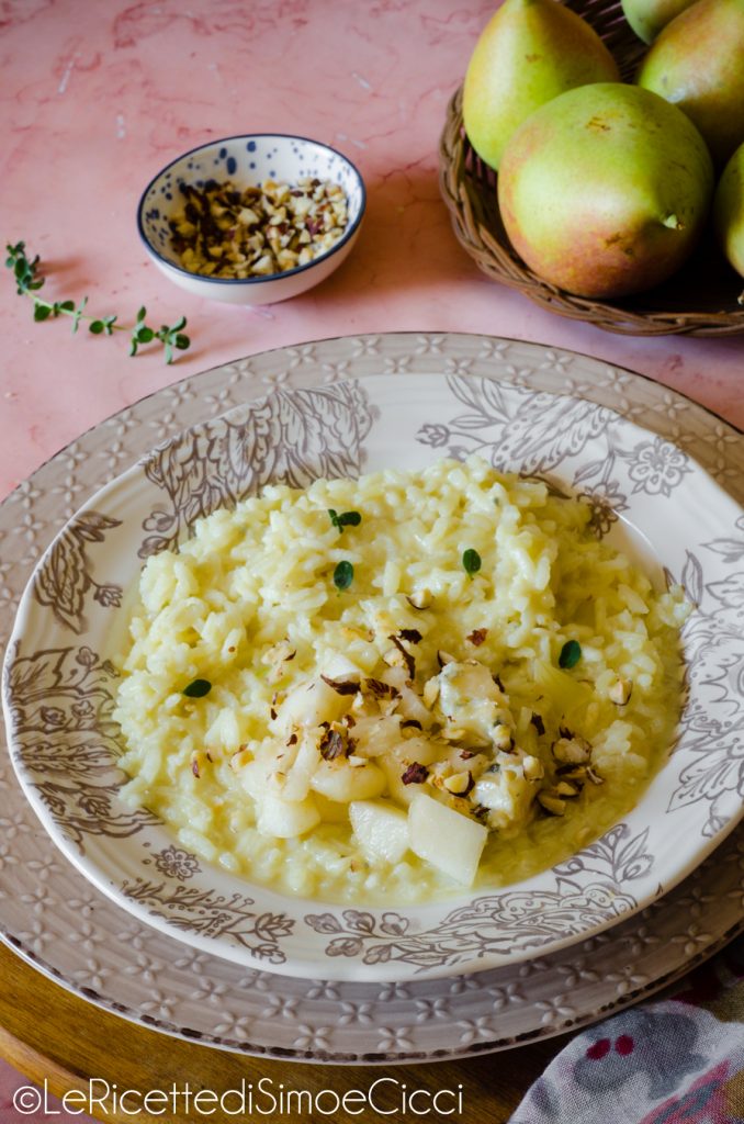 Risoto de pera e gorgonzola