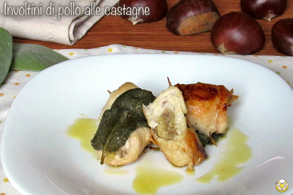 Rolinhos de frango com castanhas