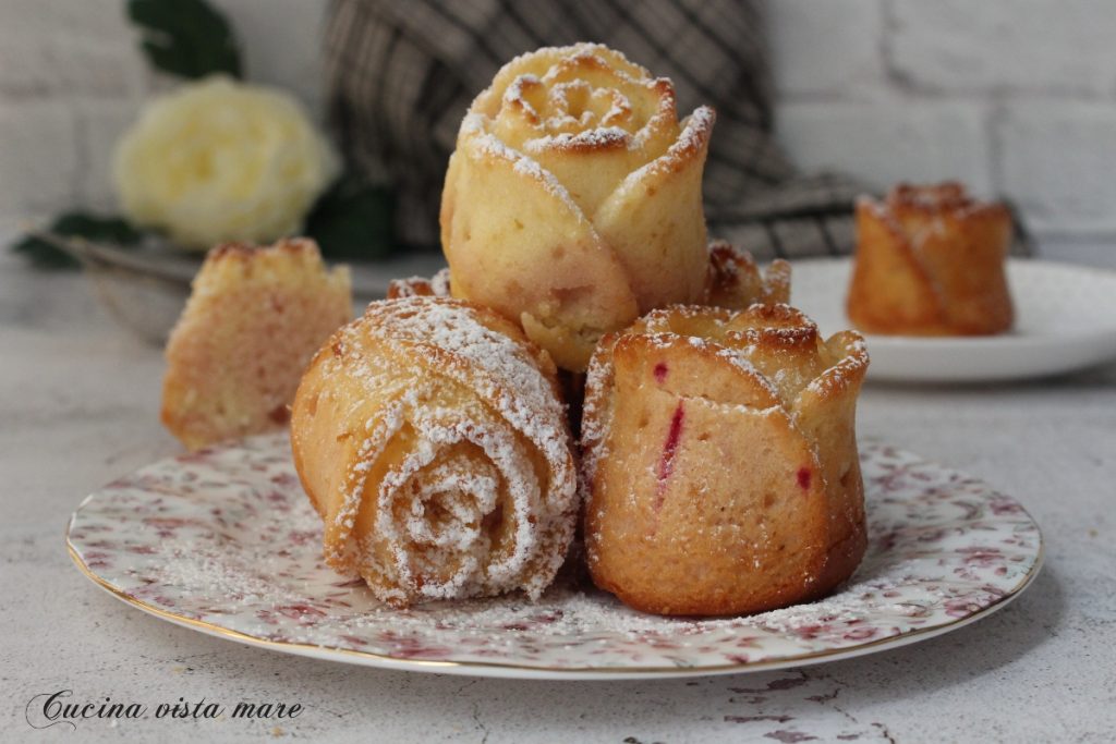 Rosas de muffin bicolor Cozinha vista mar