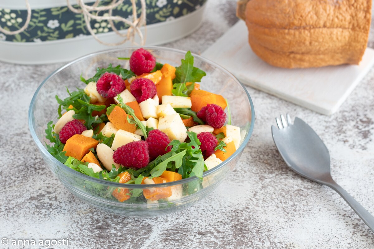 Salada de Abóbora com Framboesas e Queijo