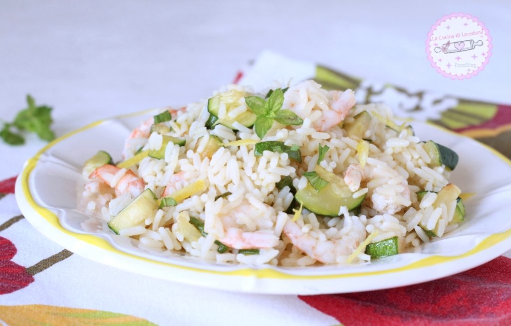 insalata di riso con gamberi