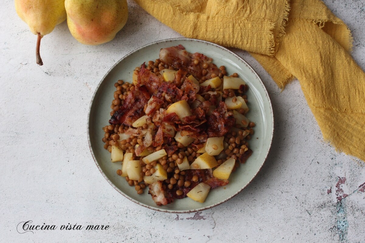 Salada de lentilhas e peras