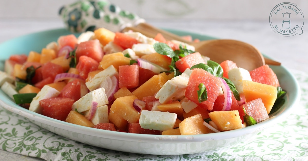 Salada de melão, melancia e feta