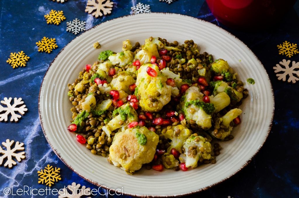 Salada de couve-flor e lentilhas
