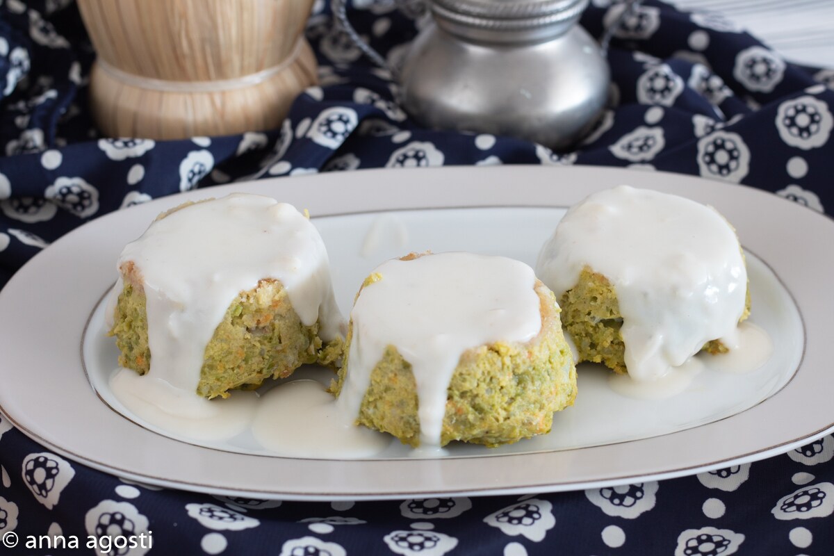 Sformato de abobrinha com creme de queijo