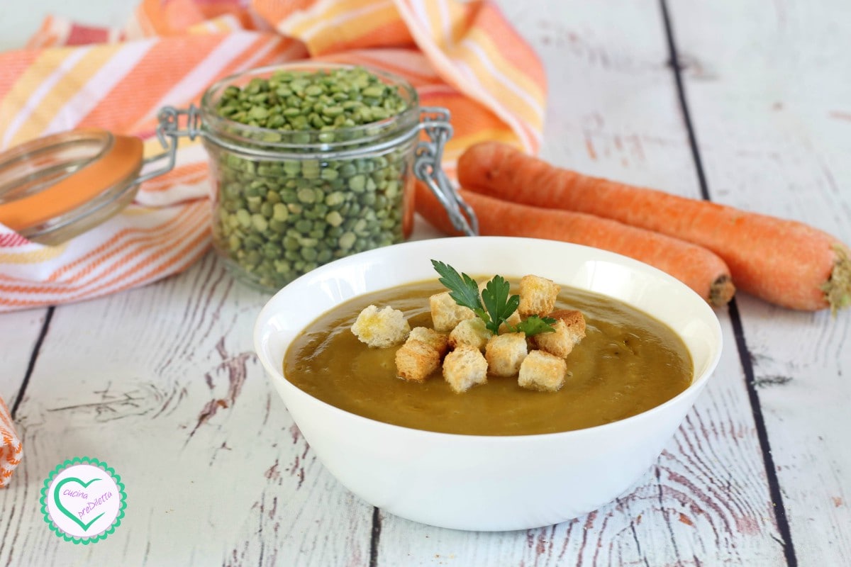 Sopa de ervilhas e cenouras