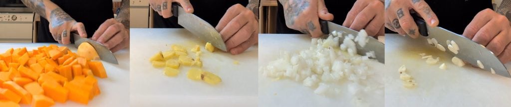 Sopa de grão-de-bico abóbora e gengibre