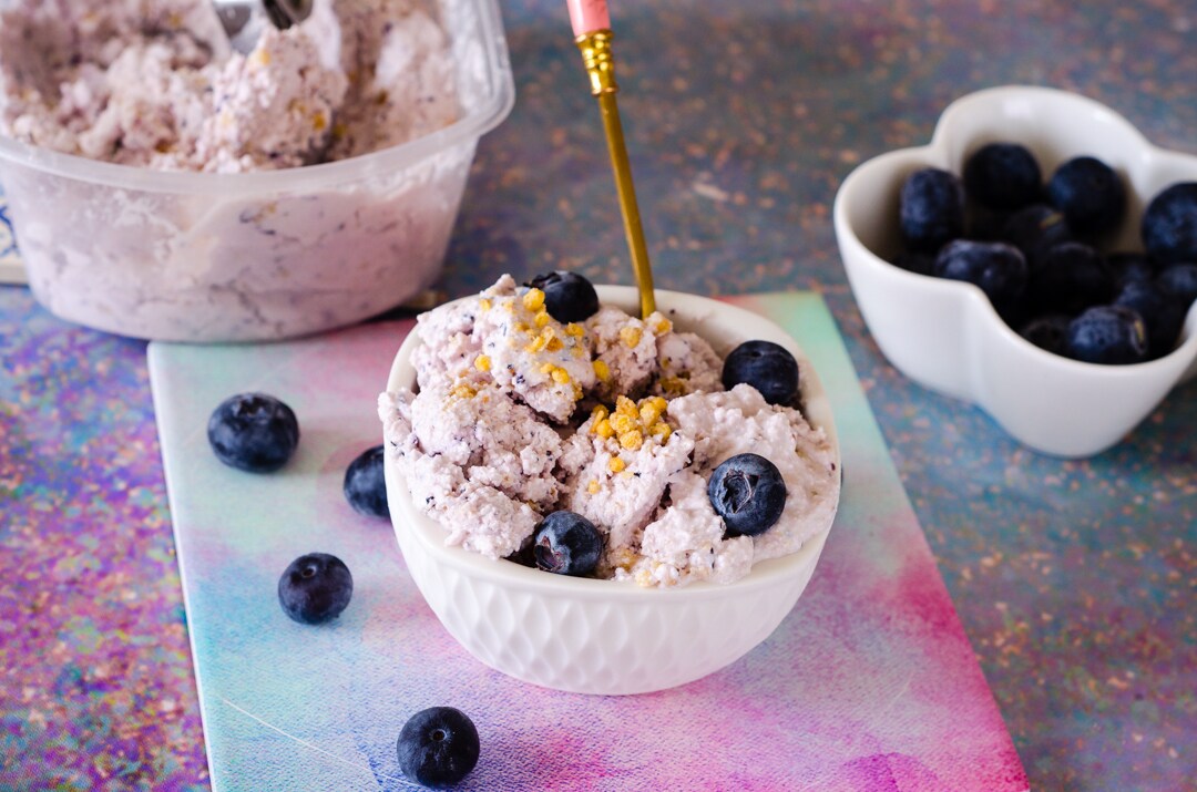 Sorvete cheesecake com queijo cottage (Cottage cheese ice cream) saudável e delicioso!