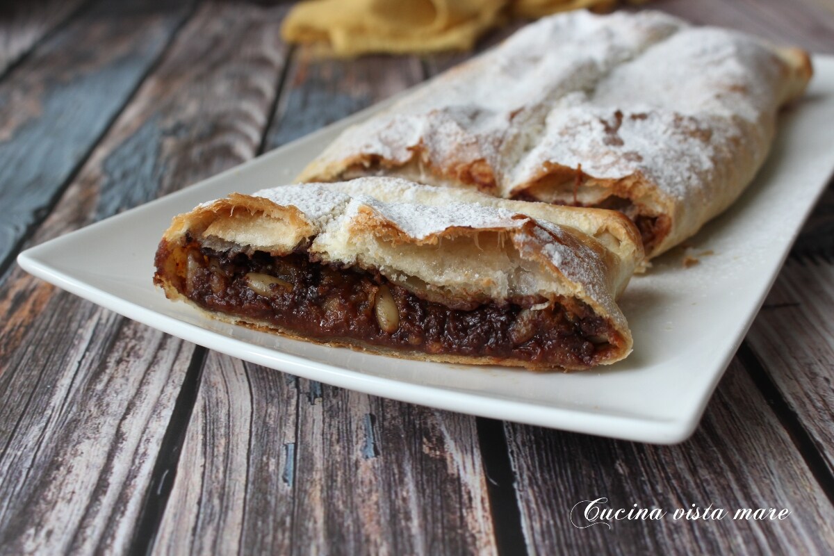 Strudel de abóbora e chocolate